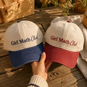 Girl Math Club Embroidered Two-Tone Baseball Cap Custom Thread Color