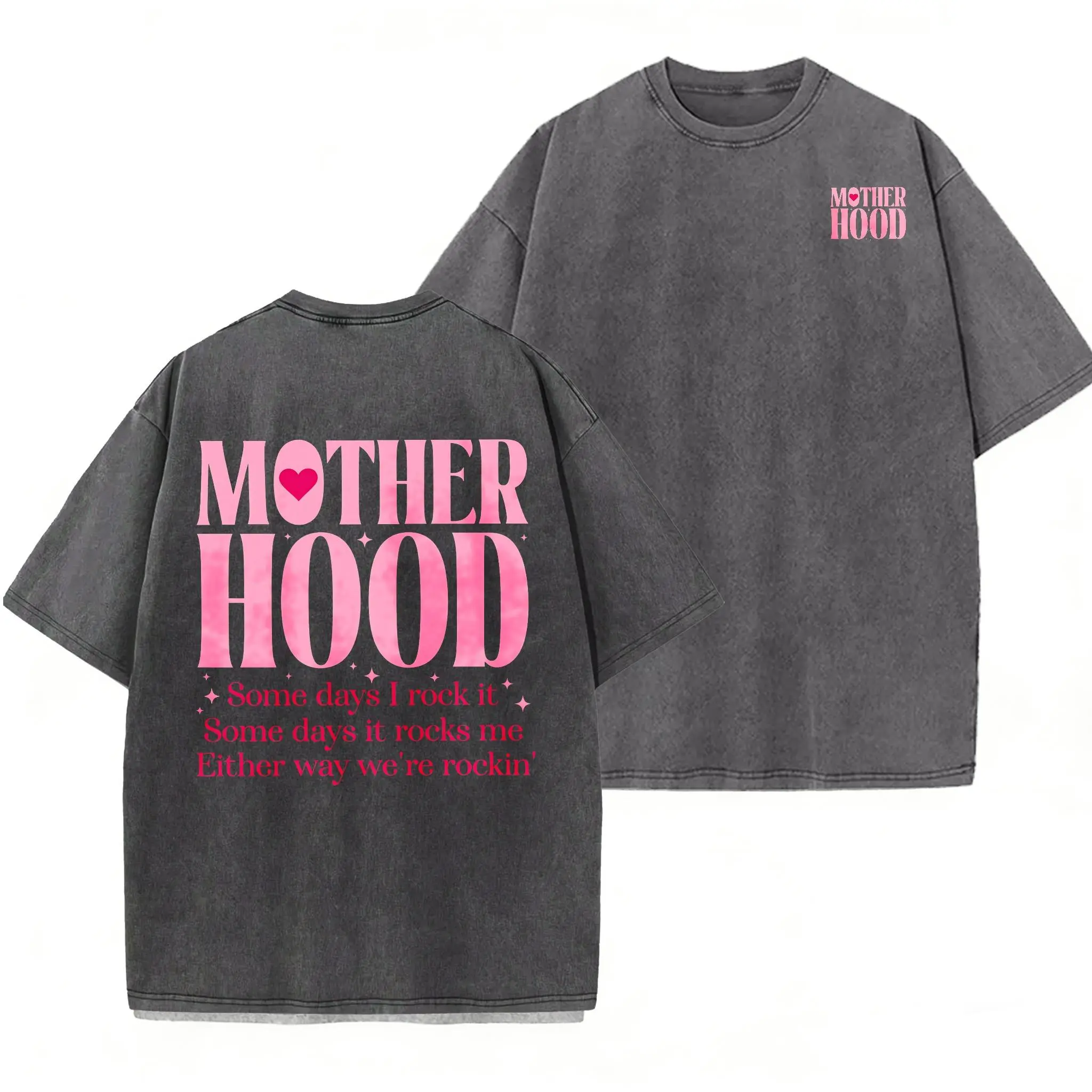 Washed Cotton Tee-Gray