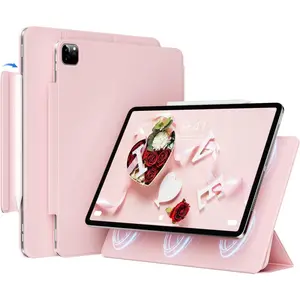 Magnetic Case for iPad Air 13 Inch M3/M2 (2025/2024), iPad Pro 12.9 inch 6th/5th/4th Generation (2022/2021/2020) | Tablet Casing | Auto Sleep/Wake | Pencil Pro & USB-C | Non-Slip PU Leather Protective Cover
