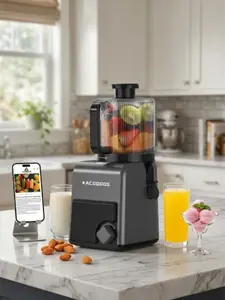 【Mother's Gifts】Juicer, ACOQOOS Cold-Press Juicer, featuring a 6.5-inch extra-large feed chute that accommodates whole fruits and vegetables, dishwasher-safe for easy cleaning, high juice yield, quiet operation, and BPA-free