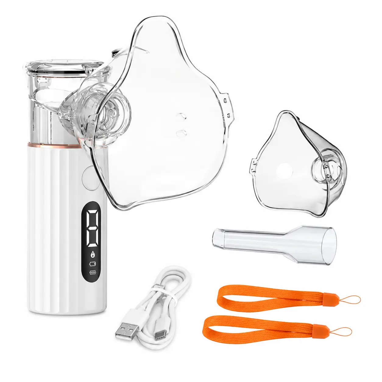 Portable Mesh Nebulizer with LED Interface for Whole Family, Handheld Personal Care Device Featuring Dual Nebulization Modes and Self-Cleaning Function, Ideal for Household Daily Use and Camping Trips compact travel size