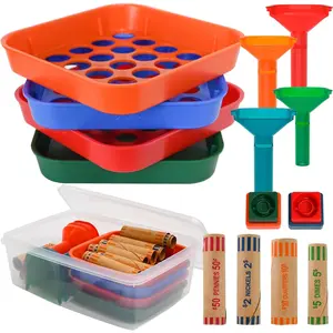 Coin Sorter Trays & Coin Counter Tubes, Coin Roller Crimping Tool with 60 Pcs Assorted Preformed Coin Wrapper Rolls