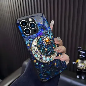 Stained Glass Mosaic Case for [iPhone 13 Pro], Aesthetic Tile Art Phone Cover, Shockproof Slim Fit Case 952