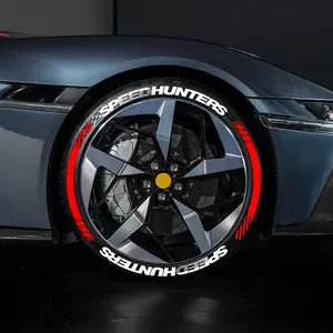 2-Piece Speed Hunters Tire Lettering PVC Stickers, Fits 14-22 Inch Tires, Personalized Tire Decals (no Glue & Accessories), Car Tire Decal