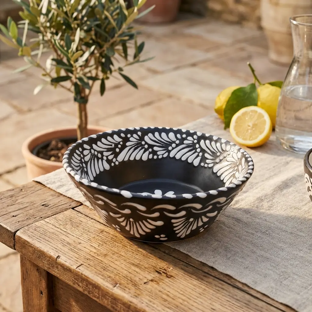 Handmade Traditional Mexican Talavera Clay Tableware Bowl - 7.5 in Hand-Painted Ceramic, Authentic Puebla Folk Art for Salad, Everyday Use