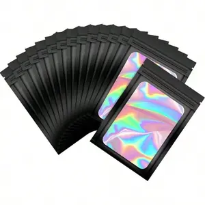 50 Pack Self-Sealing Bags, Transparent Window Design, Small Item Storage, Party Gift Packaging, Reusable Plastic Bags