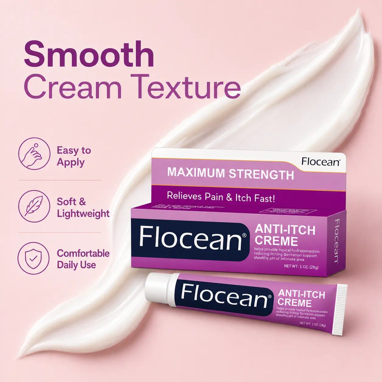 Flocean Gentle Nourishing Intimate Cleanser with Peppermint Extract & Borneol - Non-Toxic Antibacterial Hypoallergenic Cream Wash, Soothing Daily Care for Sensitive Skin (All Skin Types Compatible), 24-Month Shelf Life, Special Offer for Intimate Health