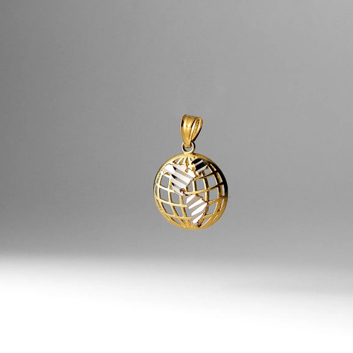 Dainty 14K Gold Globe Earth Pendant - Model 1941