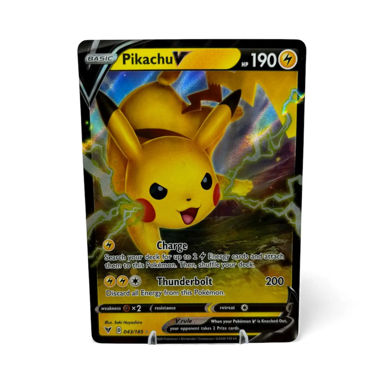 Pikachu V 043/185 Pokémon Card 2020 Sword & Shield Vivid Voltage #043/185 Holo Ultra Rare | TCG Collectible