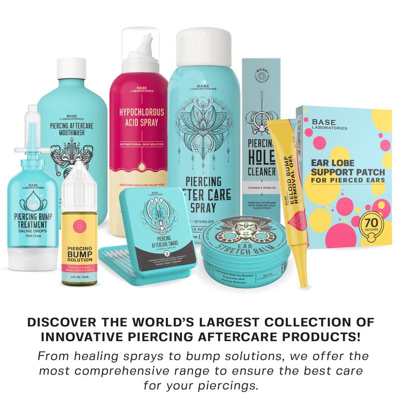 Piercing Bump Aftercare Kit – Saline & Hypochlorous Acid Piercing Aftercare Spray + Keloid Bump Removal Oil – Piercing Care & Healing