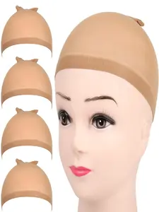 4 Pcs（2Pack）pieces Stocking Wig Caps Stretchy Nylon Wig Caps for Women Elastic Breathable Wigs Grip Cap Wig Liner Cap Adjustable Wig Cap