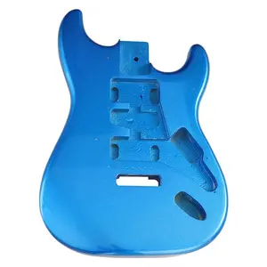 Metal Bright Blue Electric Guitar Body, Poplar Wood, Modern Metallic Shimmer Style, High Glossy – DIY Replacement Part & Maintenance, Guitar Parts