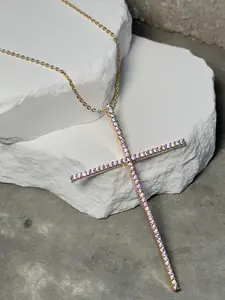 Thin Cross Necklace - Simple Design with Chain Pendant as shown