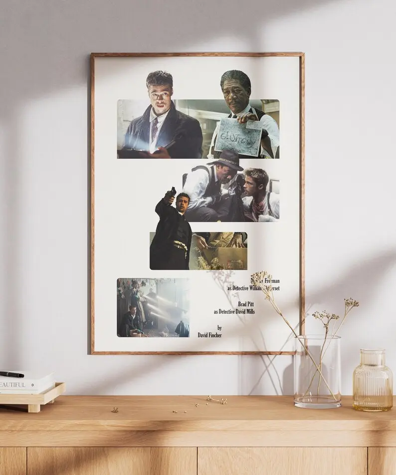 Se7en Poster, Movie Poster, Minimalist Print, Movie Wall Art, Movie Gift, Decor Room