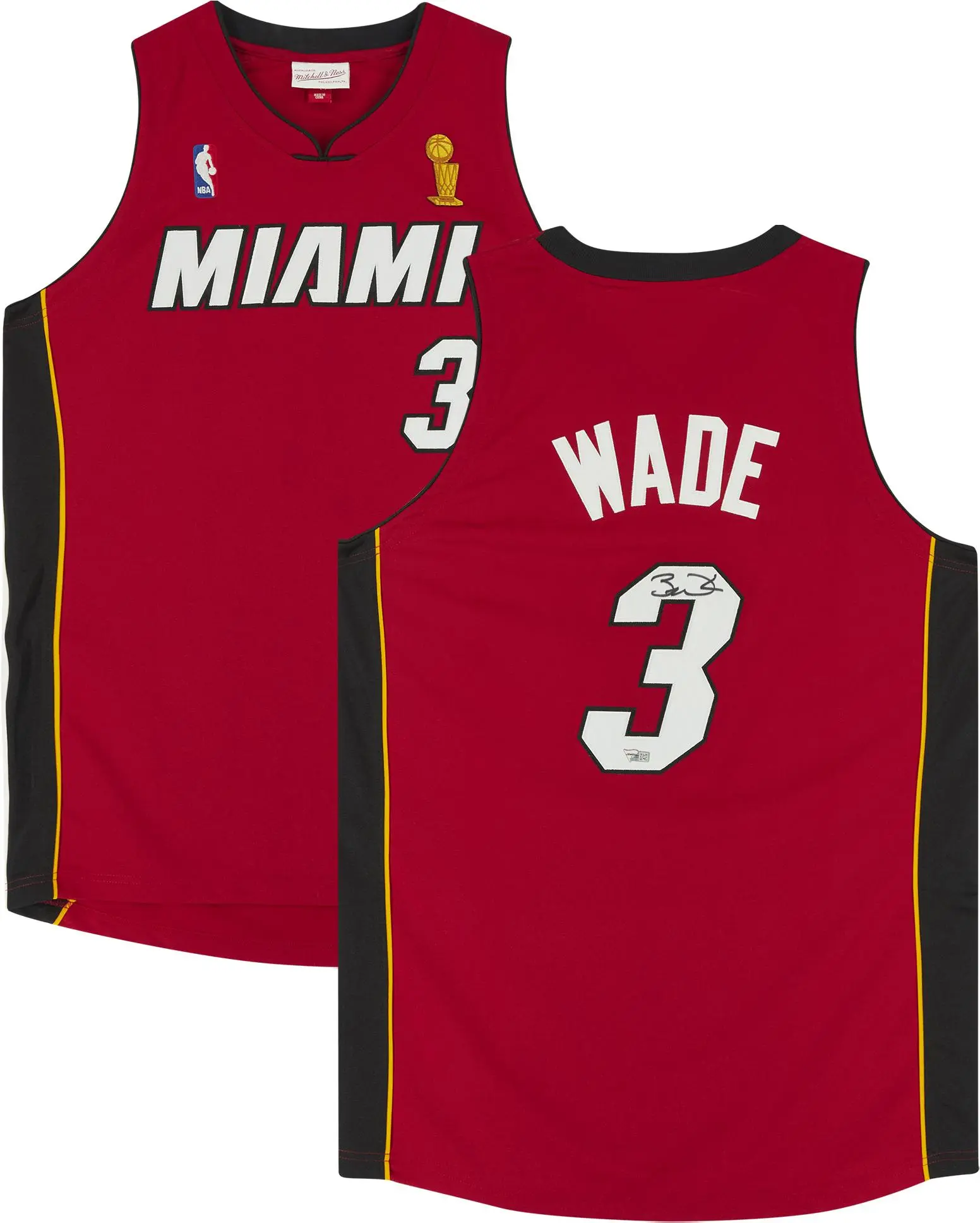 Dwyane Wade Miami Heat Autographed Red Mitchell & Ness Authentic Jersey - Fanatics Authentic Certified
