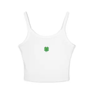 Four Leaf Clover Tank Top | Minimal Lucky Shamrock Crop Top | St. Patricks Day