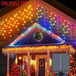 Outdoor Christmas Decoration Solar Ice Falls Light, 8 Modes, Perfect for Eaves, Parties, Weddings, Festive Events, Garden Patios