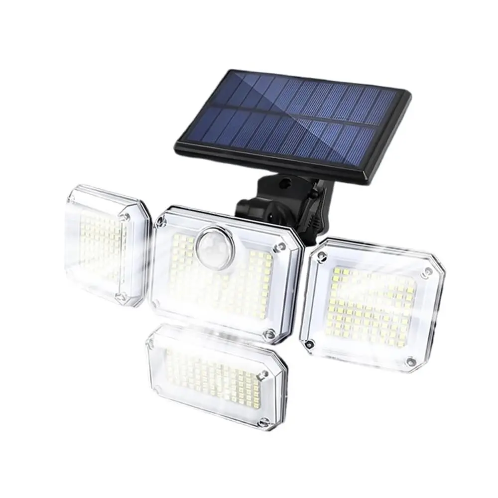 333LED Outdoor Solar Motion Sensor Wall Lamp - Adjustable Head, IP65 Waterproof, Human Induction, Plastic, Automatic, Remote Control, Adult-Use Solar-Powered Outdoor Decoration Light (333LED-Fit), Bright