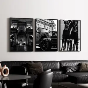 Set of 3  Luxury Fashion Posters, Designer Wall Art,   Black & White Luxury Fashionn Poster
