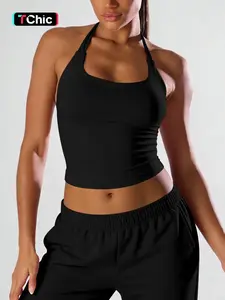 Women's Tight-Fitting Halter Sports Tank Top, Comfortable Fashion Workout Gym Yoga Shirt, Multi-Color Outdoor Fitness Running Top, Yoga Workout Vest