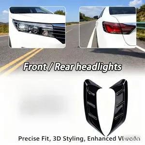 Car Light Eyebrow Stickers Carbon Fiber Headlight Decoration Wings Rear Tail Lights Wind Blade Grille Side Wing Body Kit