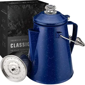 Classic Coffee Percolator [Enamel] - Simple to Use, Easy to Clean