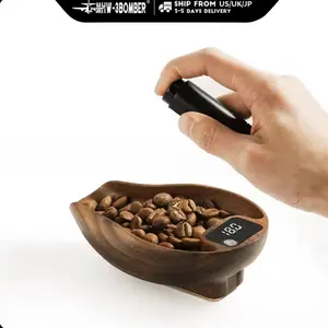 MHW-3BOMBER OVO Coffee Scale Digital Food Kitchen Scale Precise Wooden Bean Scale with Spray Bottle Barista Professional Tool