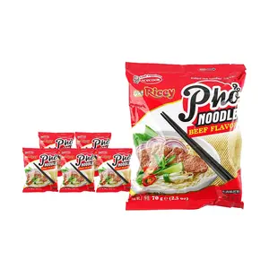 Acecook Oh! Ricey Pho Beef Flavor Instant Rice Noodles - 6 Pack (70g Each) - Authentic Vietnamese Pho Soup