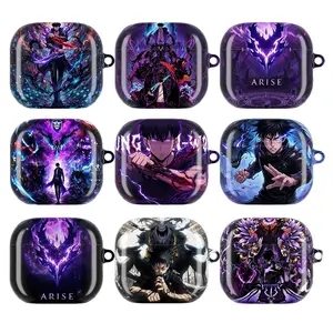Solo Leveling AirPods Case – Dynamic Anime Designs Featuring Main Character with Weapons, Shadow Summons & ARISE Emblem, Fits AirPods Pro (Gen 1/2) & AirPods (Gen 1/2/3), Perfect Gift for Solo Leveling & Anime Fans