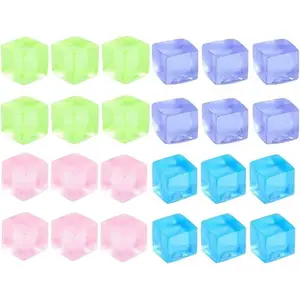 24Pcs Stress Balls Fidget Toys Adults, Ice Cube Squeeze Toys - Square Squeeze Ball Sensory Toys, Squeeze Toys - Small, Stress Balls for Adults, Christmas, Party Favors, Stocking Stuffers