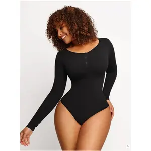 Seamless Outer Button Thong Bodysuit