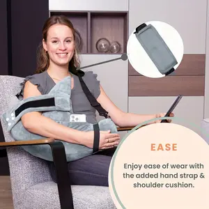 Rotator Cuff Pillow for Post Surgery, Arm Sling Pillow for Side Sleepers, Shoulder Pain Relief & Immobilizer, Neck Support Cushion with Strap