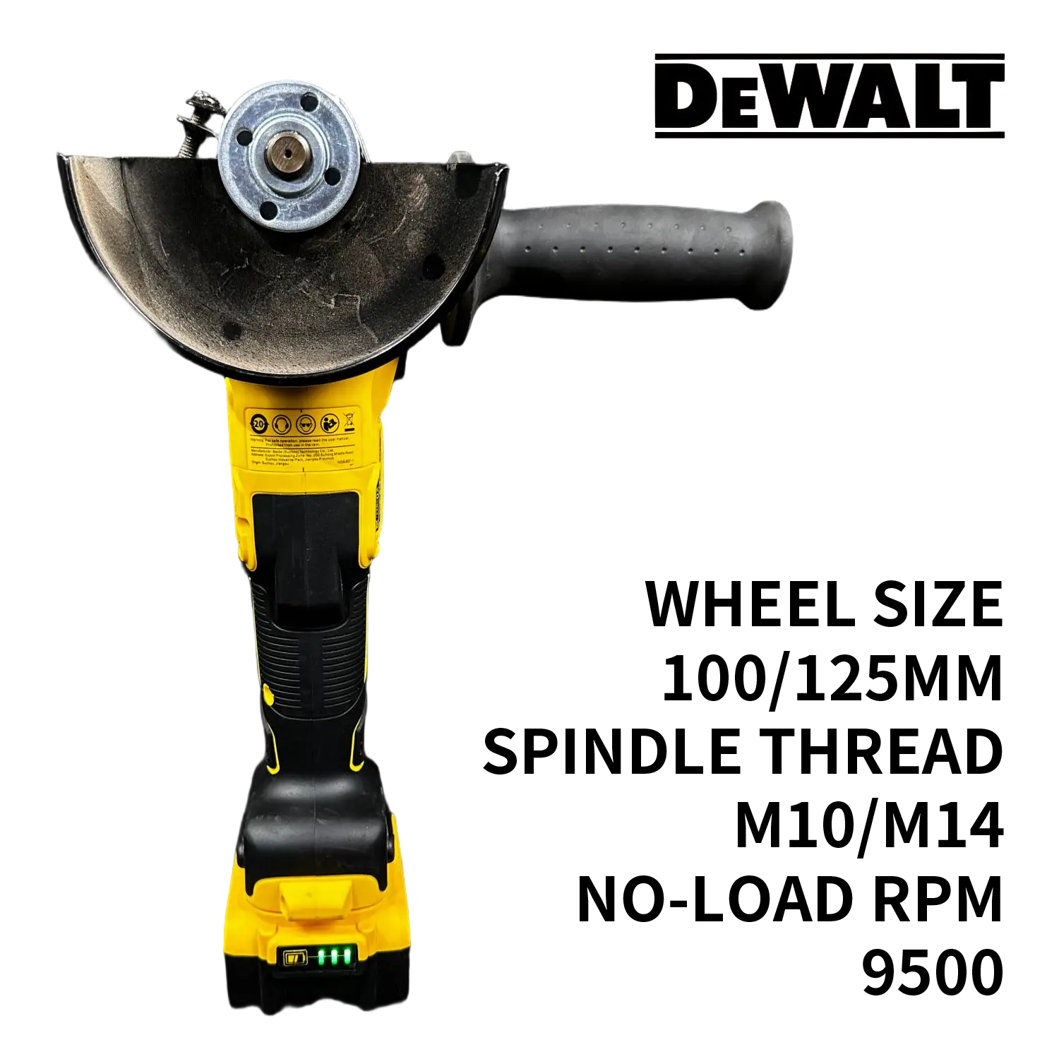 DeWALT DCG405NT 20V Cordless Brushless Angle Grinder - 125mm Disc Diameter, 9000 Rpm No-Load Speed, Professional Tool for Metalwork, Construction Surface Prep
