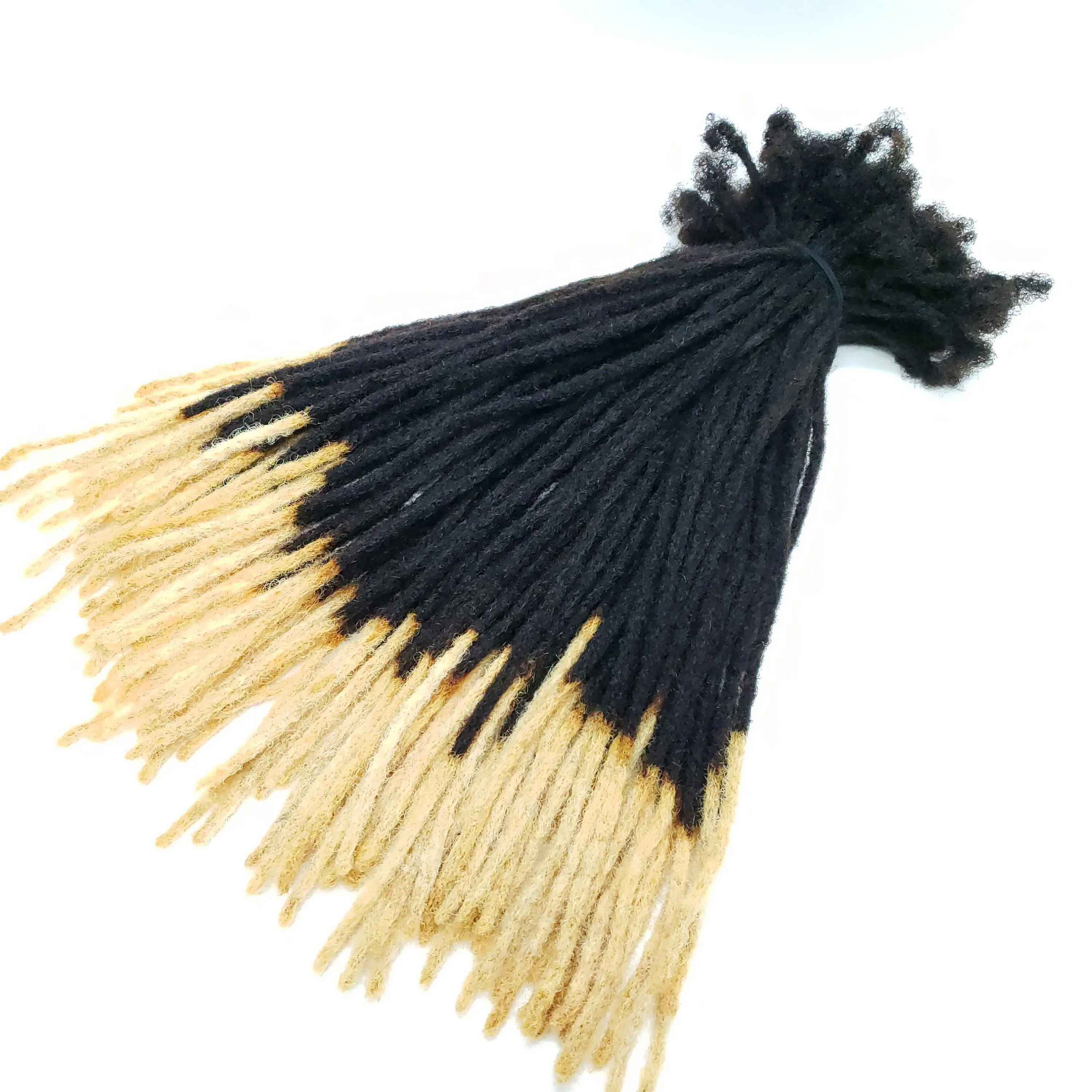 25 LOCS of Real Human Hair Dreadlocks Extensions Handmade Medium 1/4" Width Pencil Sized Various Lengths With or Without Blonde or Red Tips - Knotless Braided Wigs Curly Faux Locs