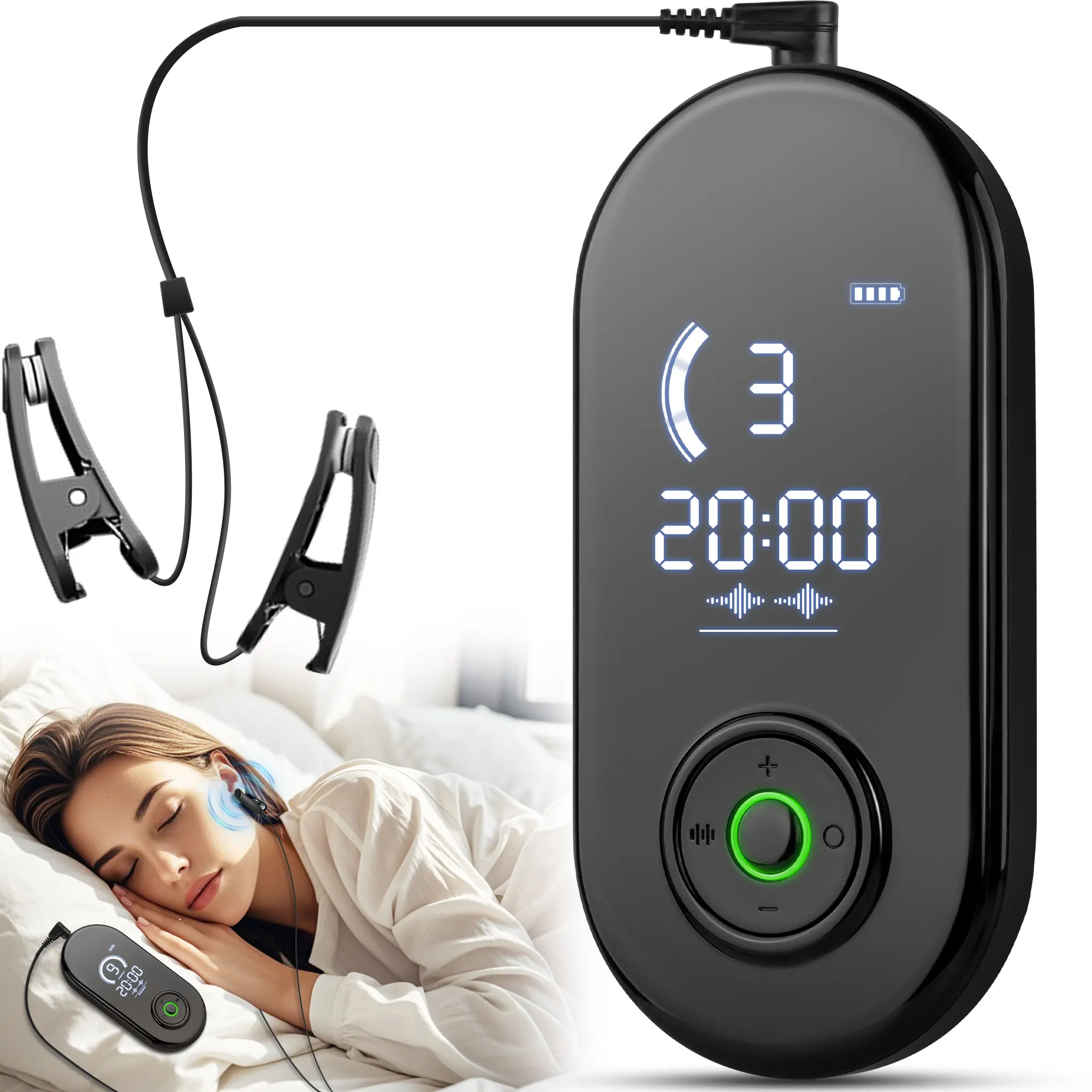 Vagus Nerve Stimulator with Ear Clip for Stress Relief & Anxiety Reduction, Portable Relaxation Device to Aid Improved Sleep and Mental Wellness, Beauty Products