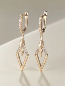 Geometric Hoop Earrings for Women, Gold Color Dangle Earrings, Perfect Birthday Anniversary Gift, Casual Daily Wear Jewelry, Jewelry Accessories