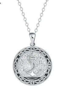 Anchor Compass Necklace, Original Design Clavicle Chain, Trendy Jewelry Gift for Loved Ones, Unique Present Idea