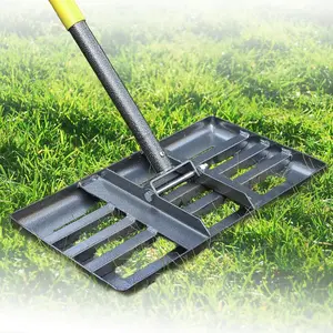 Lawn Leveling Rake - Heavy Duty 17"x10" Stainless Steel Leveler Plate,Reinforced Welds,28-60" Adjustable, Anti Flipping Smooth Edge