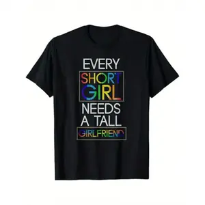Funny Lesbian Couple Pride Month Gift Idea  T-Shirt,  Cotton, Gift for Men Women Dad Mom Friends, S-XXXL, Black y2k  outfits  men time  tee  shirt  backwards demon slayer  merch double print oversize lightweight acid  Crewneck