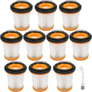 10 Pack WV201BK Vacuum Filters Replacement for Shark Wandvac ION W1 S87 Cordless Handheld Vacuum WV200, WV201, WV205, WV220 Handheld Vacuum, 10 Pack Vacuum Filters, Compare to Part # XHFWV200