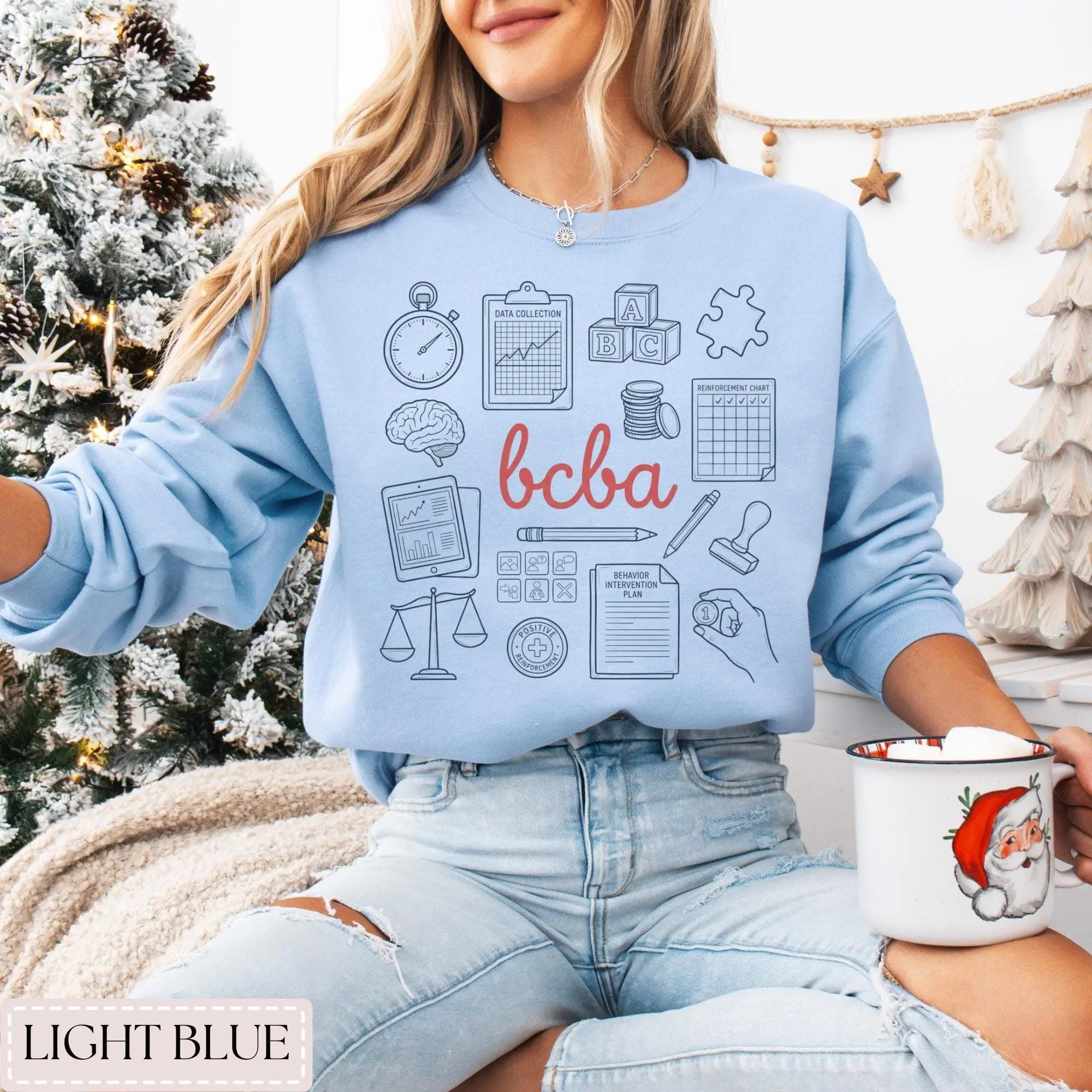 BCBA Sweatshirt, Funny Board Certified Behavior Analyst Crewneck, Cute ABA Therapist Sweater, BCBA Graphic Apparel for Women