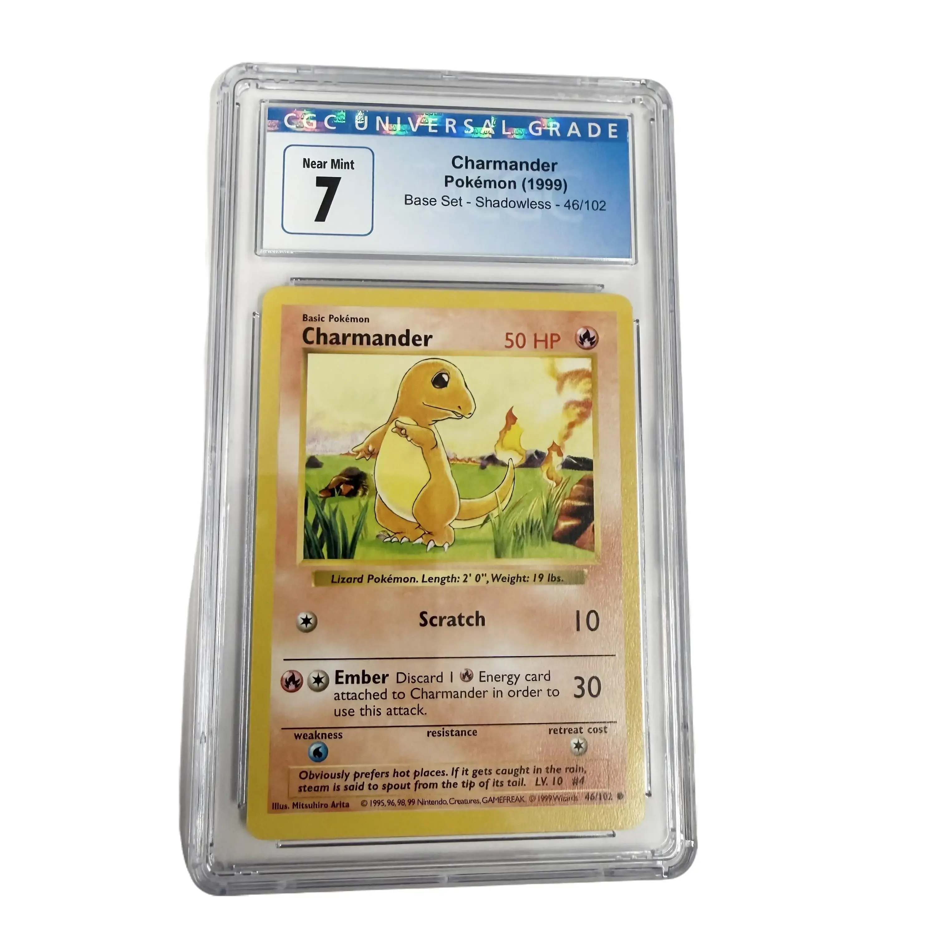 Shadowless Base Set Charmander 46/102 CGC 7 Graded Trading Card Near Mint -  TikTok Shop
