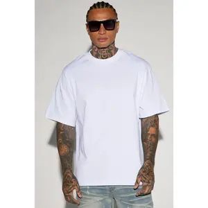 Oversized Heavyweight Short Sleeve Tee - White-black