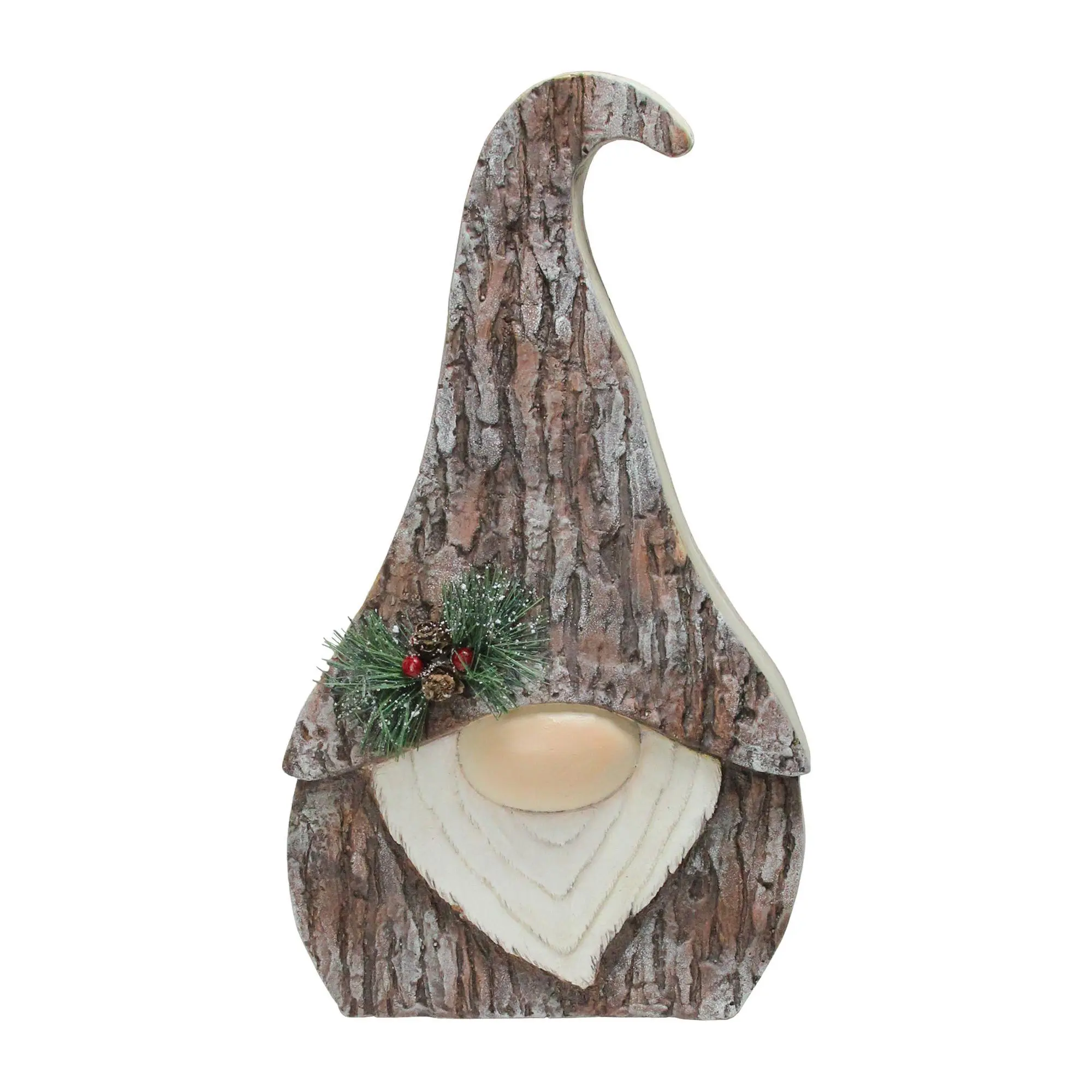 Northlight 16" Brown and White Faux Tree Bark Gome Figure