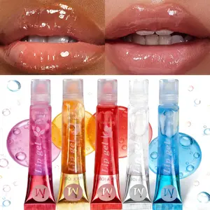 5 Color Transparent Fruit Flavor Moisturizing Hydrating Lip Oil Set, Prevents Dry Lips, Long Lasting Waterproof, Essential Makeup for Outdoor Use