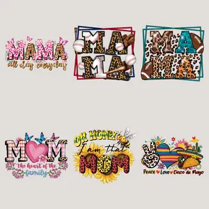 6PCS/set Happy Mother's Day Decal - Iron-On Patch -For Making T-Shirts,Bags,Hoodie,Throw pillow,Canvas Bag And Fabric Decorations,Washable And Durable Heat Transfer Stickers,