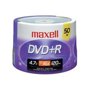 Maxell Corp. Of America  DVDplusR- 16X Speed- 4.7GB- Branded- 50-PK