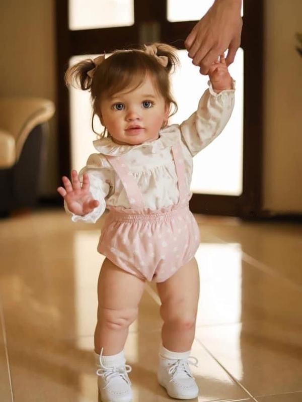 26 Inch Big Reborn Toddler Baby Doll Princess Girl Realistic Newborn Doll Silicone Soft Vinyl Real Looking Reborn Baby Doll Toy Lifelike Set for Kids Age 3+