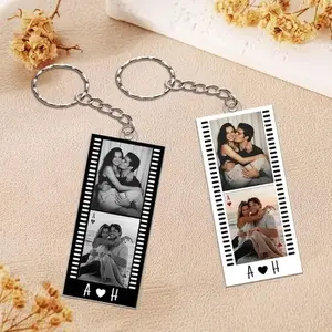 Personalized Film Strip Photo Valentine Keychain, Custom Valentine's Gift for Him Her, Personalized Valentine's Gift for Him, Boyfriend, Husband Gifts