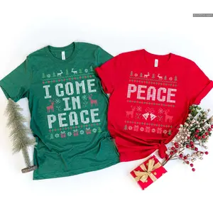 I Come In Peace Sweatshirt, Peace Sweater, Couple Matching Funny Sweatshirt, Holiday Apparel Adult Humor Anime Inspired Tee